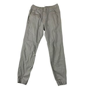 Hollister Epic Flex Jogger Pants Mens XS Gray Drawstring Casual -Loose Seam Flaw